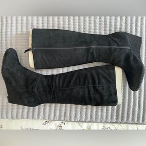 Easy Spirit Black Suede Wedge Heeled Boots